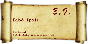 Bibó Ipoly névjegykártya